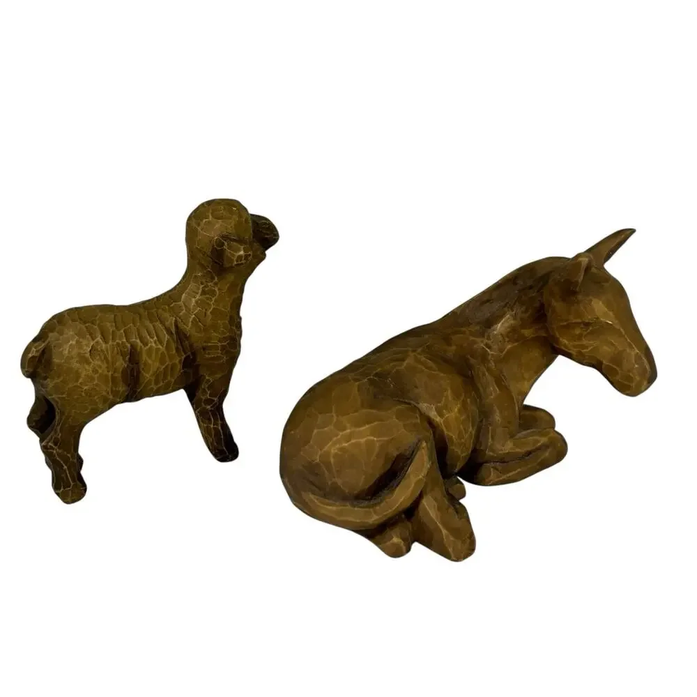 Willow Tree Susan Lordi Vintage Nativity Scene Animals Sheep Donkey Figurines